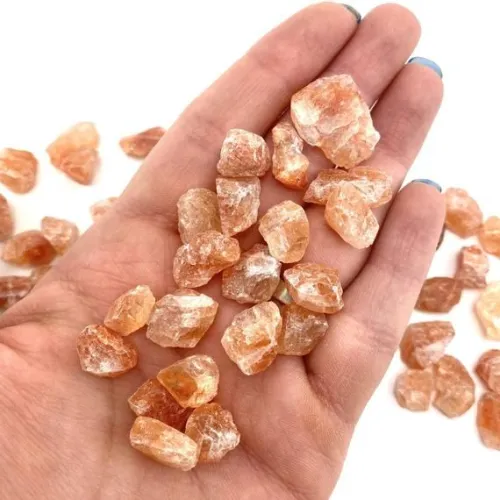 Sunstone color variations showing golden to reddish-orange spectrum